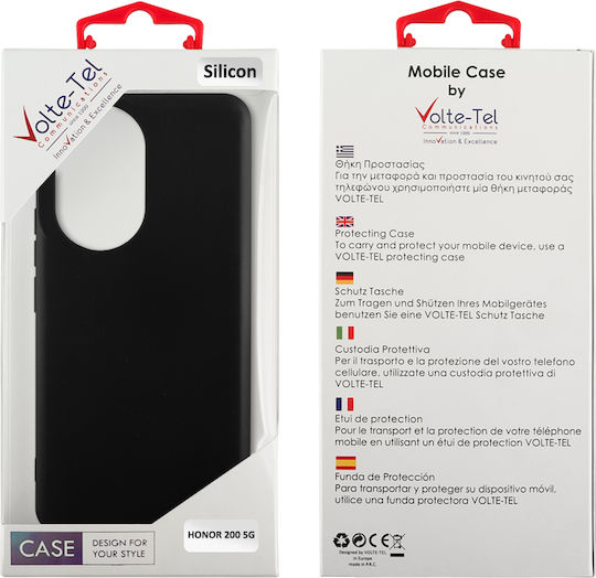 Volte-Tel Back Cover Σιλικόνης με Λουράκι Μαύρο (Honor 200)