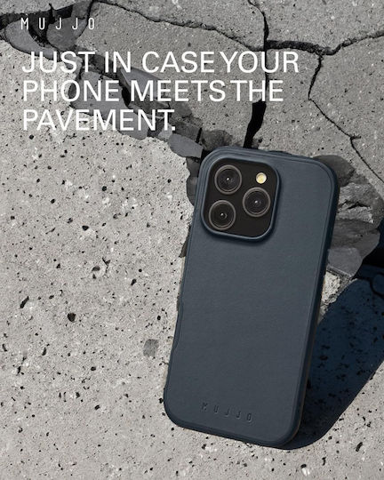 Mujjo Back Cover Δερμάτινο 1mm Μπλε (iPhone 16 Pro Max)
