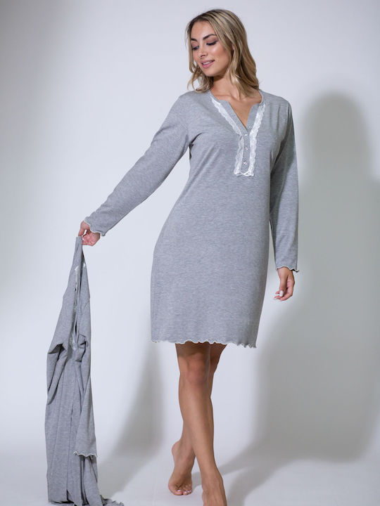 Dama Koupa Nightgown Maternity & Nursing Gray