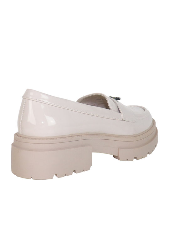 Patent Leather Women's Loafers in Pink Color