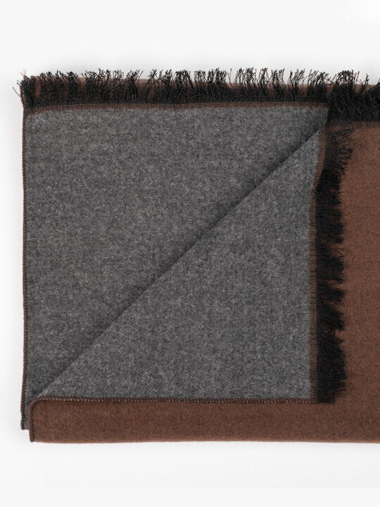 T & D Men's Cashmere Scarf Brown