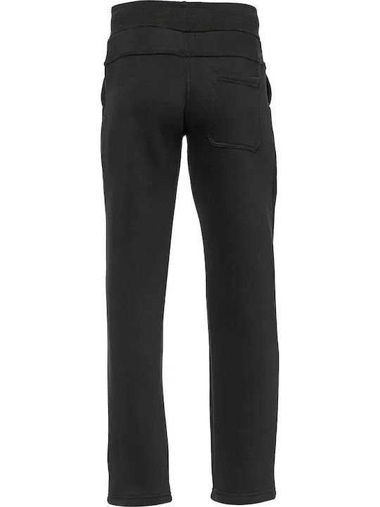 Three-strand Sweatpants without Elastic Black