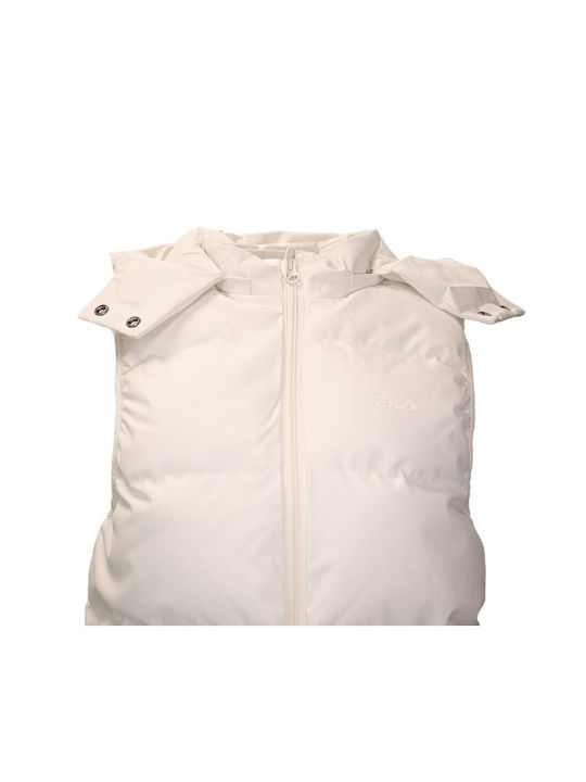 Fila Damen Ärmellos Puffer Jacke für Winter Off White