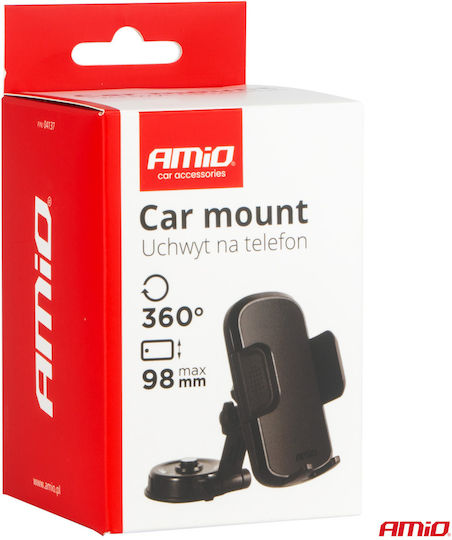AMiO Suport Auto pentru Telefon cu cârlige reglabile Neagră