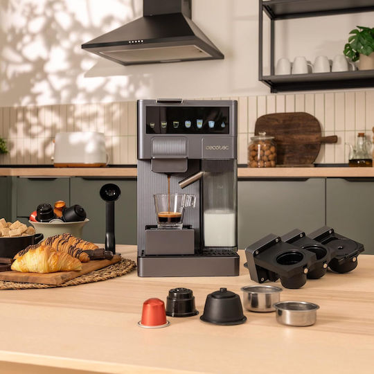 Cecotec FreeStyle Latte Automatic Espresso Coffee Machine 1350W Pressure 20bar for Cappuccino Black 01852