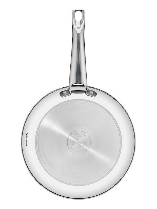 Tigaie Profesională Tefal 28 Cm Oțel Inoxidabil Inducție Acoperire Antiaderentă Garanție 5 Ani Argintiu