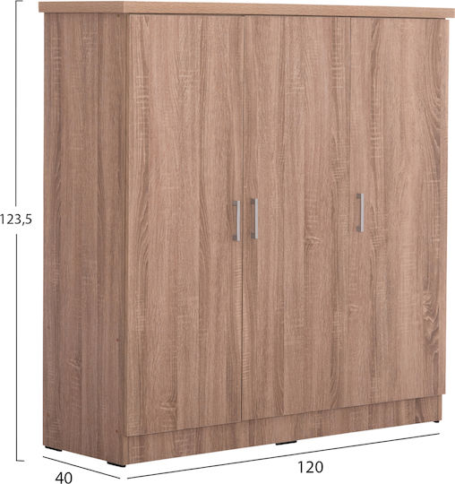 Regale Fuento Hm2482.01 Drei Türen Schrank Braun 116x40x123cm