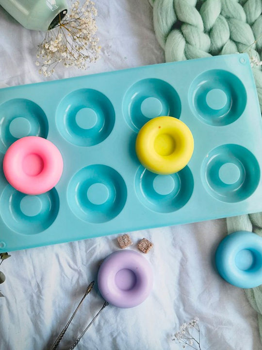 Quasar Co. Gebäckset 2 Macaron-Matten 27 Formen je 3 Formen X 8 Donuts Silikon Braun-Blau