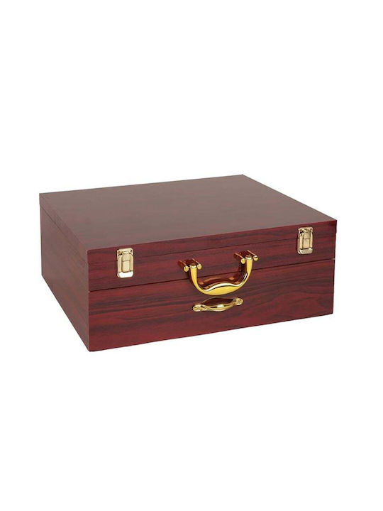 Ek-184 Ss Cutlery Set In Wooden Case 72 Pcs