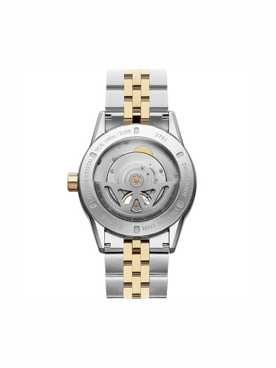Raymond Weil Freelancer Ανδρικό Ρολόι 42.5mm Αυτόματο με Χρυσό Μεταλλικό Μπρασελέ