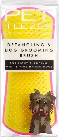 Tangle Teezer Pet Teezer Detangling Βούρτσα Large για Διάφορα Μήκη Τρίχας για Απομάκρυνση Τριχών Ροζ Pink/Yellow