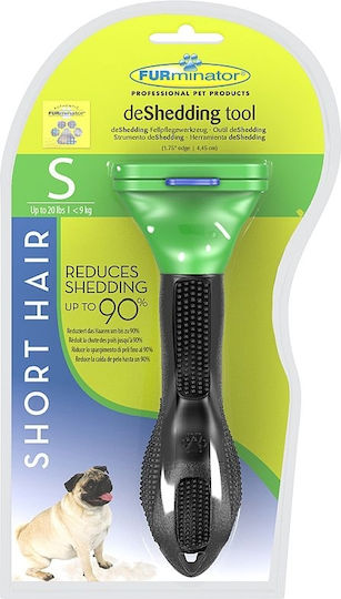 FURminator Undercoat Tool Comb Small for Short-Haired Dogs with Razor for Hair Removal Green