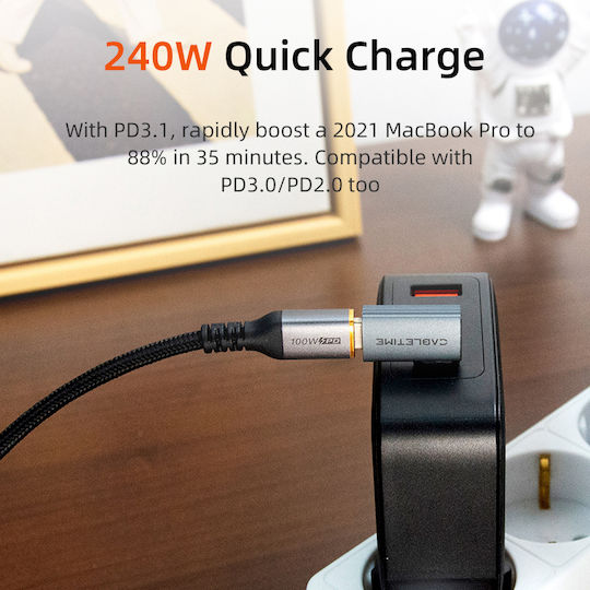 Cabletime Converter USB-C male to USB-C female Gray 10pcs CT-OTG42-AG