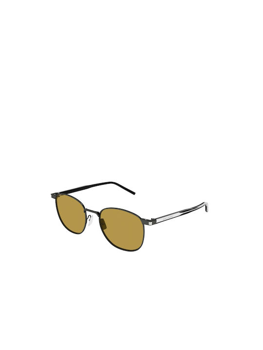 Ysl Sunglasses with Black Metal Frame and Yellow Lens SL 747 004