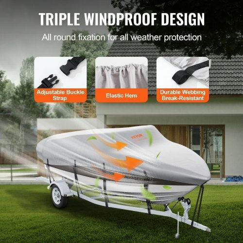 Vevor Protective Boat Cover L96xW243xH96cm in Gray Colour