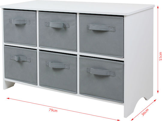 Система за съхранение на играчки Сив 79x36x51см 1бр