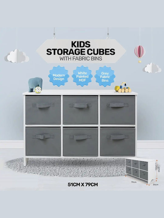 Система за съхранение на играчки Сив 79x36x51см 1бр