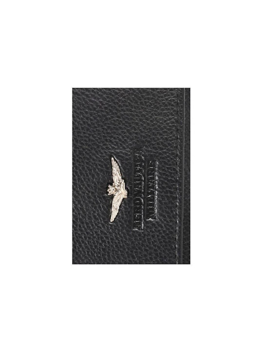 Aeronautica Militare Men's Leather Travel Wallet Black