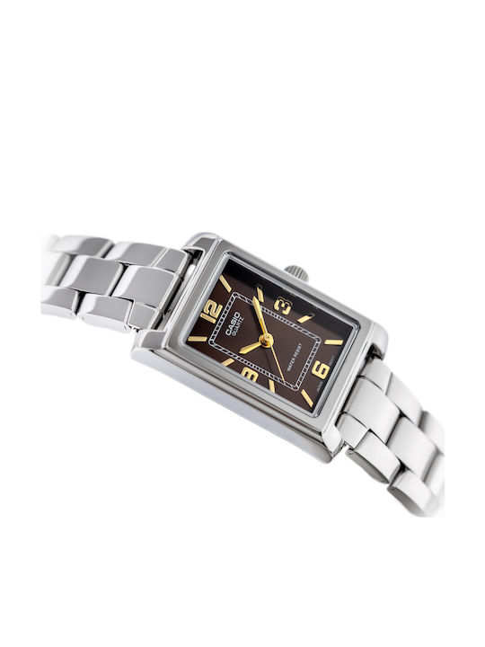 Casio Γυναικείο Ρολόι 32mm Μπαταρίας με Ασημί Μεταλλικό Μπρασελέ