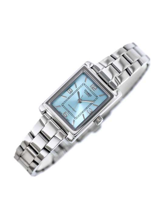 Casio Γυναικείο Ρολόι 32mm Μπαταρίας με Ασημί Μεταλλικό Μπρασελέ