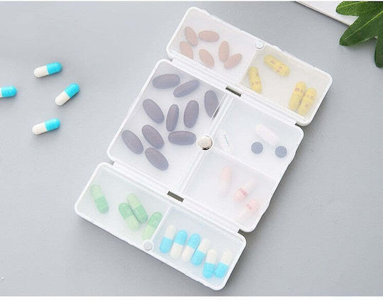 Cutie pentru medicamente cu 7 compartimente sigilate individual, pliabilă, portabilă, Flippy, alb-negru