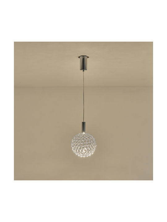 Eurolamp Perforato Κρεμαστό Φωτιστικό Ασημί LED 25x25x163εκ.