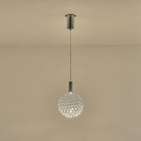 Eurolamp Perforato Deckenleuchte Silber LED mit Warmes Weiß Licht 25x25x163cm