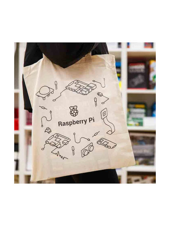 Raspberry Pi Cotton Shopping Bag Beige