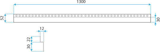 Μπροστινή Λωρίδα Δίσκου Ντους 130cm Brush Nickel