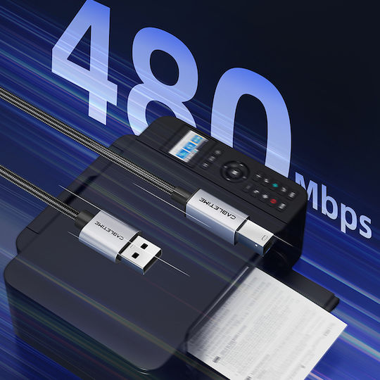 Cabletime USB 2.0 Kabel USB-A-Stecker - USB-B-Stecker Schwarz 5m CT-AMBM1-AG5