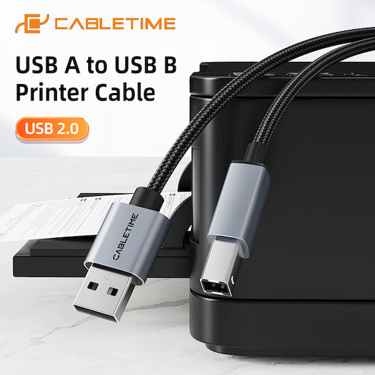 Cabletime USB 2.0 Kabel USB-A-Stecker - USB-B-Stecker Schwarz 5m CT-AMBM1-AG5