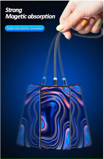 Φόρτισης Magnetic / LED USB to Lightning / Type-C / micro USB Cable 2m (EV-9092)