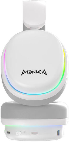 Marvo MONKA HG9070 Căști Gaming Wireless Over Ear cu Conectivitate Bluetooth Alb pentru PS5