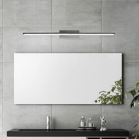 Braytron Modern Leuchte Badezimmer mit Integrierter LED und Einstellbares Weißes Licht Schwarz 60x12cm