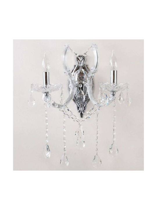 Inlight Vintage Lamp Wall with Socket E14 Silver 35x23cm