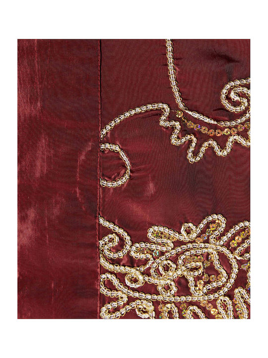 Silk Fashion Καρέ Τραπεζομάντηλο 7710 Μπορντώ 135x135εκ.