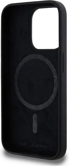 Karl Lagerfeld Karl Head Umschlag Rückseite Silikon Braun (iPhone 15 Pro)