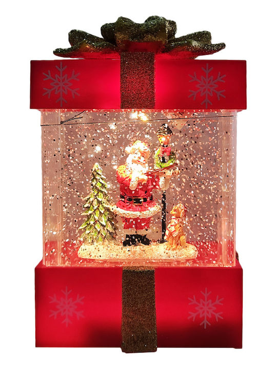 Vetur BV Plastik-Geschenkbox Rotes Licht Weihnachtsmann + Drehendes Wasser 18cm Vetur Bv