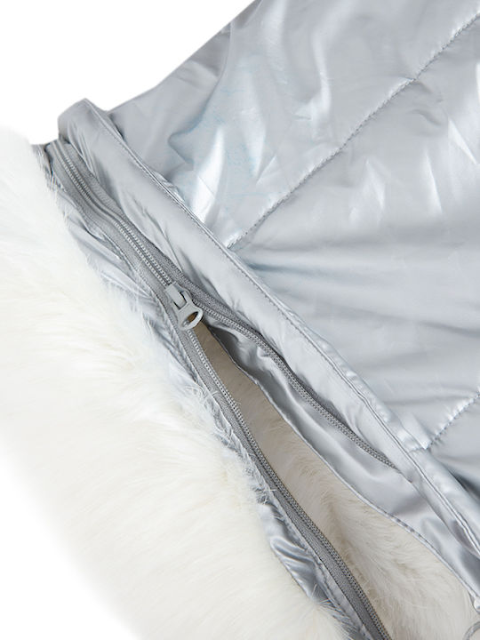 Kinder Freizeitjacke mit Kapuze Silber