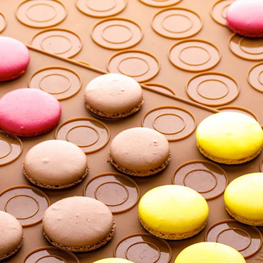 Quasar Co. Pastry Set 27 Macaron Sheet 48 Macaron Sheet Silicone Decorating Mold Silicone Brown-purple