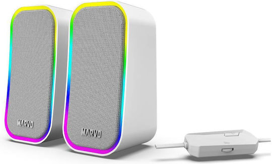 Marvo SG-285 Havoc20 Компютърни тонколони 2.0 с RGB осветление и мощност 6W в Сив цвят