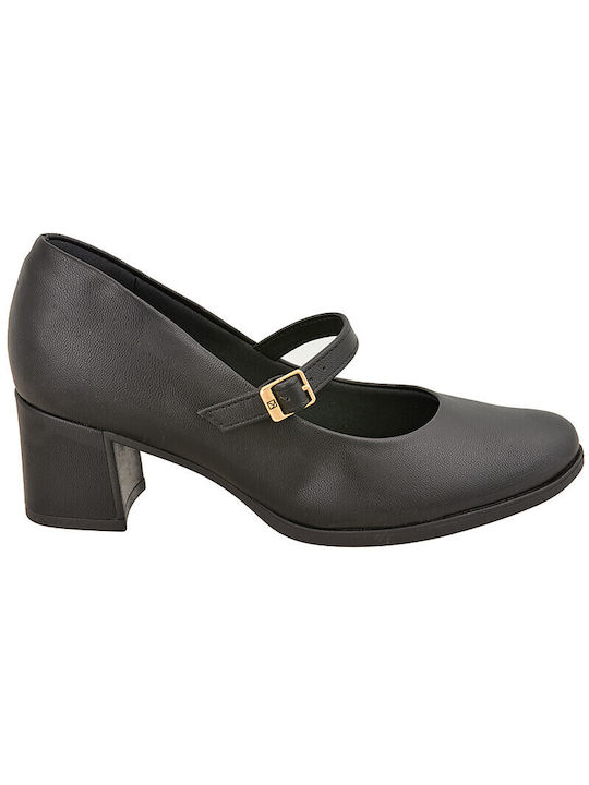 Piccadilly Anatomic Black Heels with Strap