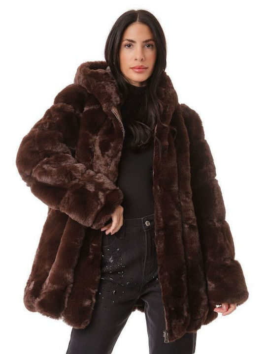 Silia D Women's Short Fur Coffee