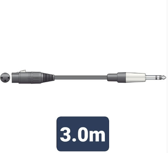 Citronic XLR female to 6.3mm male 3m Cable (XF-S6J300)