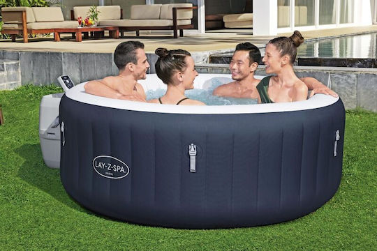 Lay-Z-Spa Miami EnergySense AirJet Runde Schwimmbecken 669l Aufblasbar mit Hydromassage 180x66cm Dunkelblau Rund
