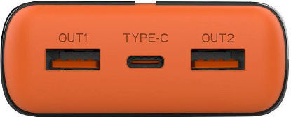 Tracer EnerGen Power Bank 20000mAh 22.5W με 2 Θύρες USB-A και Θύρα USB-C Power Delivery / Quick Charge 3.0 Black Orange