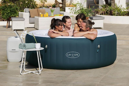 Lay-Z-Spa Miami EnergySense AirJet Rundes Schwimmbecken 795l Aufblasbar mit Hydromassage 196x66cm Dunkelgrün Rund