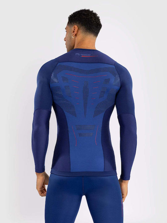 Venum Herren Langärmlig T-Shirt VENUM-05359-004 für Jiu-Jitsu Blau