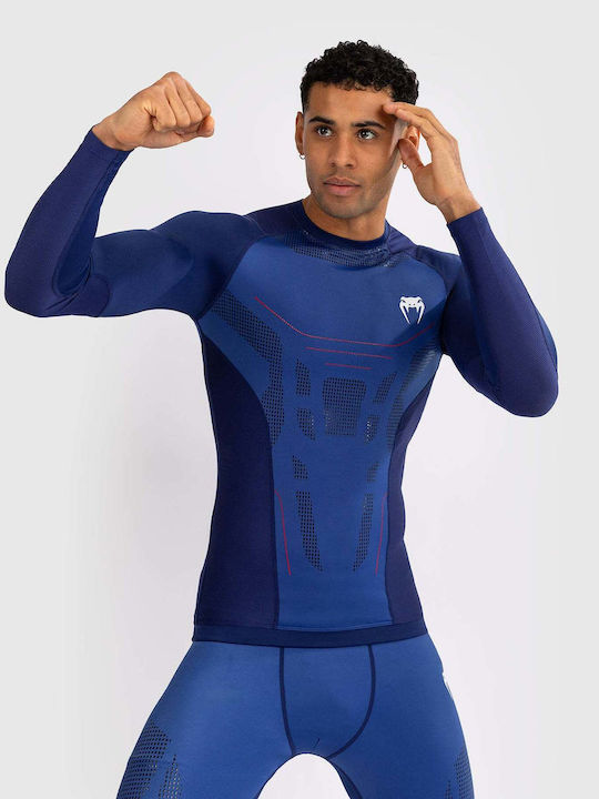Venum Herren Langärmlig T-Shirt VENUM-05359-004 für Jiu-Jitsu Blau