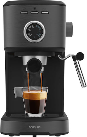 Cecotec Power 20 Pecan Steel Μηχανή Espresso 1100W Πίεσης 20bar Γκρι